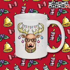 Новогодняя чашка Олень Хипстер